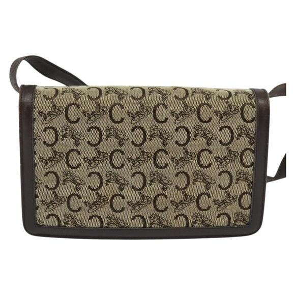 CELINE C Sulky Shoulder Bag Canvas Brown Gold - Picture 3 of 13